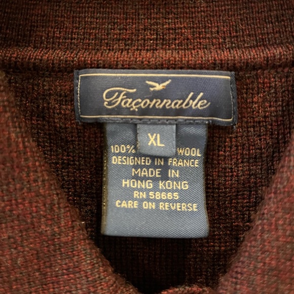 Faconnable merino wool pull over sweater. - Picture 2 of 3